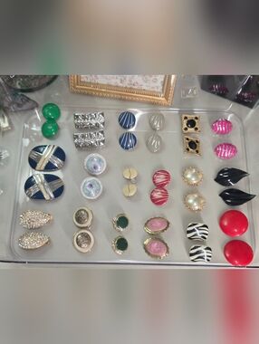 Assorted Clip-On Earrings Bundle Set Lot of 18 Pairs Mostly Vintage